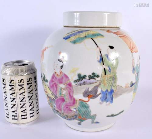 AN EARLY 20TH CENTURY CHINESE FAMILLE ROSE PORCELAIN GINGER ...