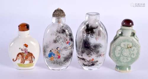 FOUR EARLY 20TH CENTURY CHINESE SNUFF BOTTLES late Qing/Repu...