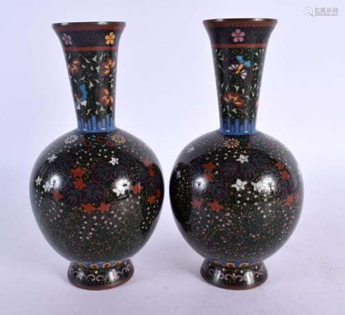 A FINE PAIR OF 19TH CENTURY JAPANESE MEIJI PERIOD CLOISONNE ...