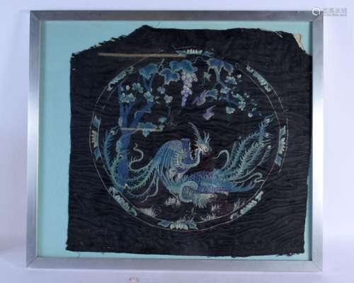 A LATE 19TH CENTURY JAPANESE MEIJI PERIOD BLACK EMBROIDERED ...