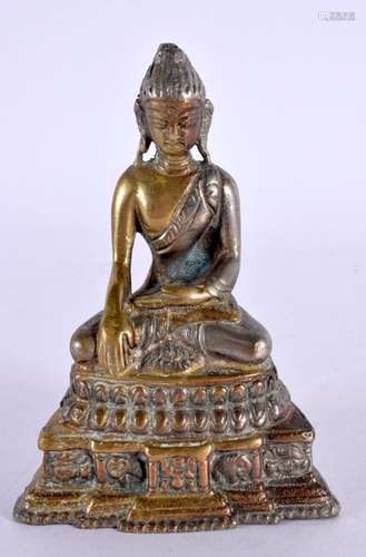 A 19TH CENTURY MIDDLE EASTERN ASIAN BRONZE BUDDHA modelled u...