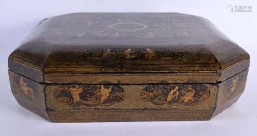 A LARGE 18TH/19TH CENTURY CHINESE EXPORT LACQUER GAMING BOX ...