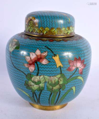 A CHINESE REPUBLICAN PERIOD CLOISONNE ENAMEL JAR AND COVER. ...