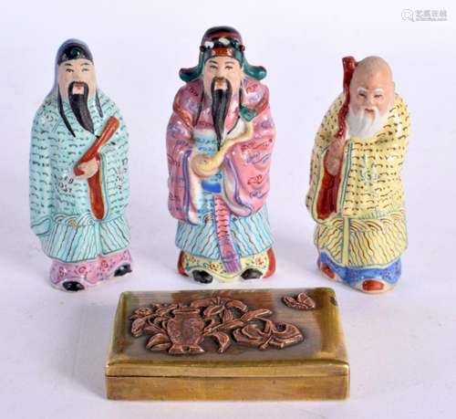 THREE CHINESE REPUBLICAN PERIOD PORCELAIN FIGURES together w...