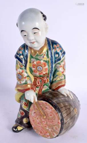 A 19TH CENTURY JAPANESE MEIJI PERIOD AO KUTANI FIGURE. 24 cm...