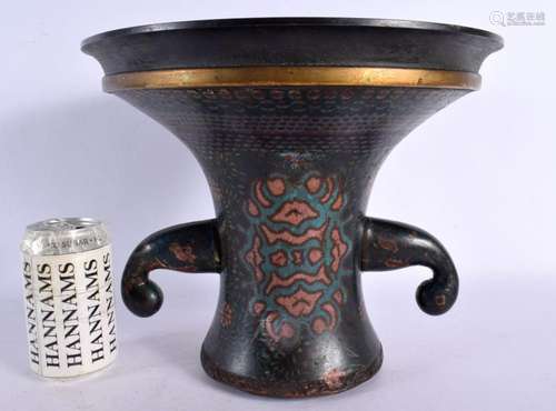 AN UNUSUAL 19TH CENTURY JAPANESE MEIJI PEIROD CHAMPLEVE ENAM...