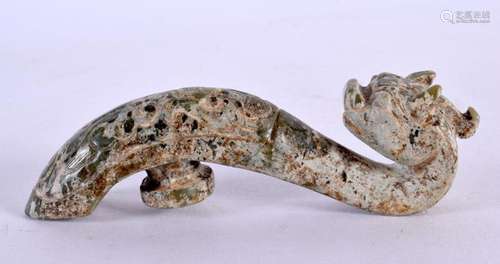 A CHINESE JADE BELT HOOK 20th Century. 11 cm x 3 cm.