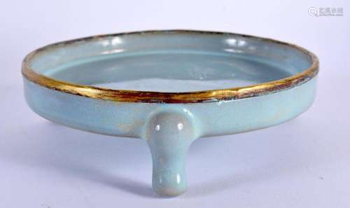 A CHINESE PALE BLUE GLAZED MONOCHROME CENSER 20th Century. 1...