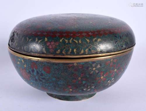 A 19TH CENTURY JAPANESE MEIJI PERIOD CLOISONNE ENAMEL BOX AN...