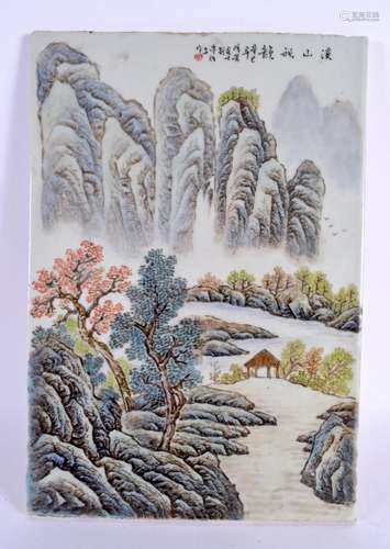 A CHINESE REPUBLICAN PERIOD FAMILLE ROSE PANEL. 36 cm x 24 c...