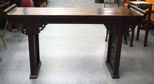 A LARGE 19TH CENTURY CHINESE CARVED WOOD ALTAR TABLE. 88 cm ...