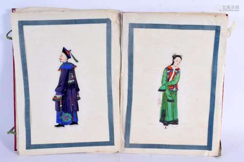 Chinese School (C1840) 11 x Pith watercolour, Chinese nobles...