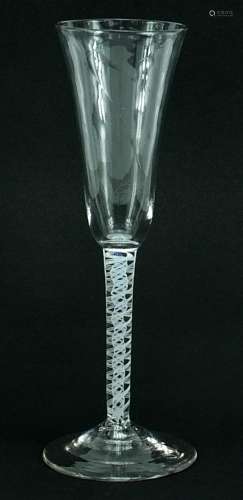18th century wine glass with multiple opaque twist stem, 19c...