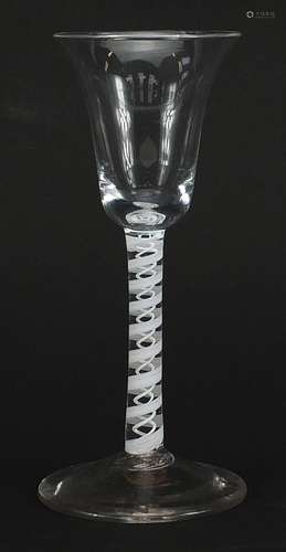 18th century wine glass with multiple opaque twist stem and ...