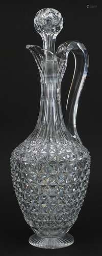 Good quality Victorian cut glass claret jug with stopper, 37...