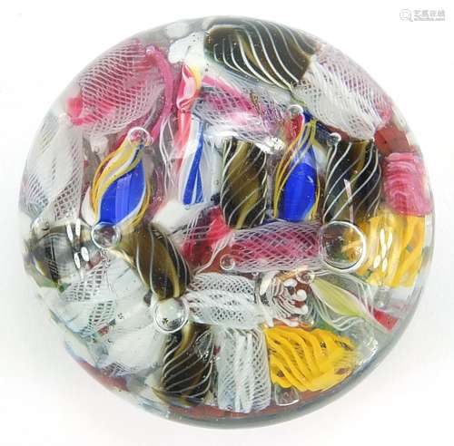 19th century Venetian millefiori glass paperweight, approxim...