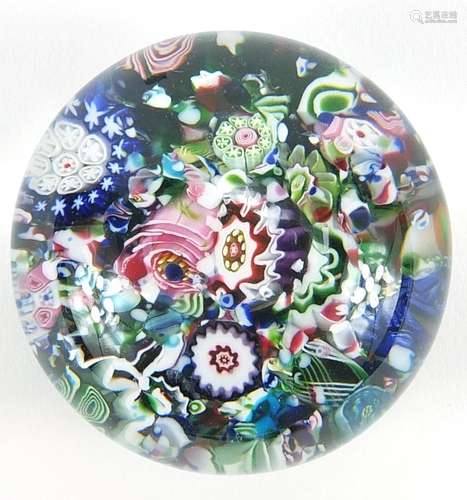 19th century Clichy millefiori glass paperweight, approximat...