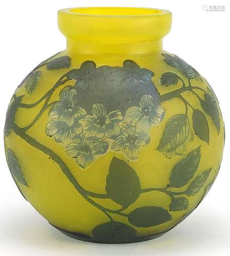 Emile Galle, French Art Nouveau cameo glass vase decorated w...