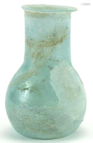 Roman iridescent glass vase, 13cm high