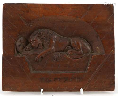 19th century continental memorial carving of The Lion of Luc...