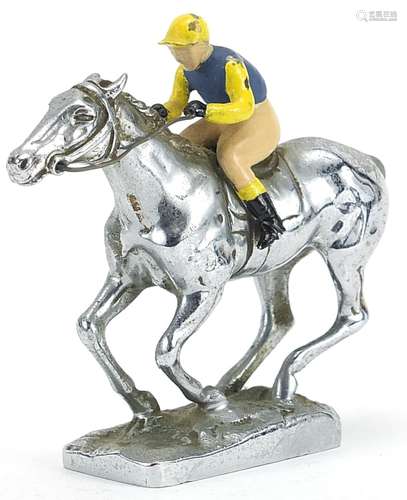 Vintage chrome plated car mascot in the form of a jockey on ...