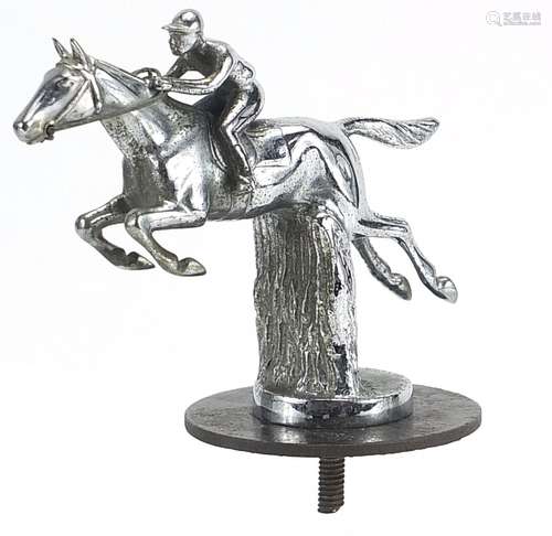 Vintage chrome plated car mascot in the form of a jockey on ...