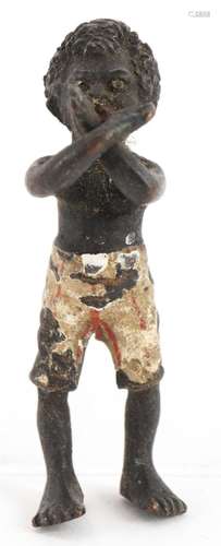 Miniature cold painted bronze picaninny, 3.5cm high