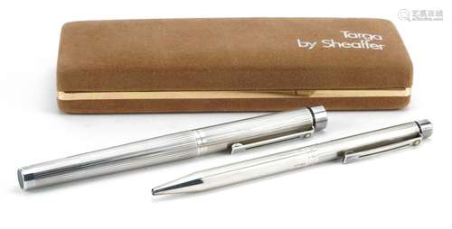 Sheaffer sterling silver fountain pen and ball point pen wit...