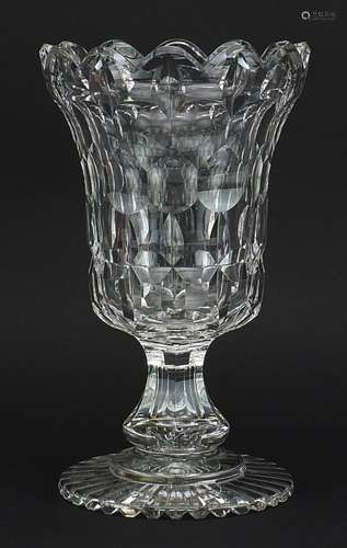 Victorian celery glass vase, 26cm high