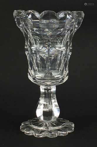 Victorian cut glass vase, 26cm high