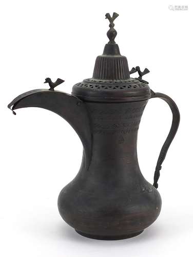 Omani copper dallah coffee pot, 30.5cm high