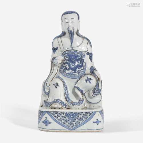 A Chinese blue and white porcelain figure of Xuanwu 玄武大帝...