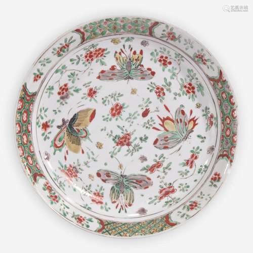 A Chinese famille verte-decorated porcelain "Butterflie...