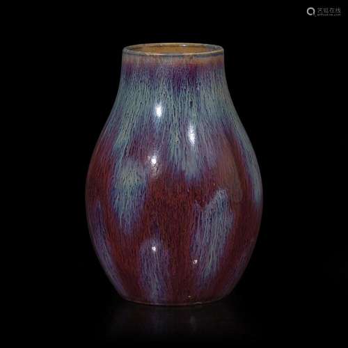 A small Chinese bladder-form flambé-glazed vase 窑变釉胆瓶 Q...