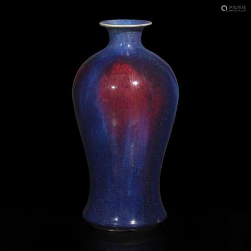 A Chinese flambé-glazed baluster vase 窑变釉观音瓶