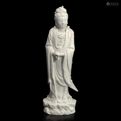 A Chinese blanc de Chine figure of Guanyin 白瓷观音像