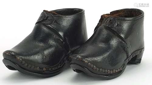 Pair of 19th century child's leather shoes possibly for ...