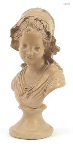 Decorative terracotta style bust of an Italian girl, 44.5cm ...