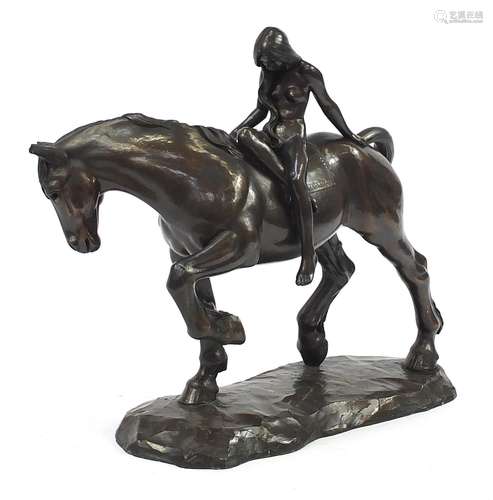 After Leicester C Thomas, large bronzed figure of Lady Godiv...