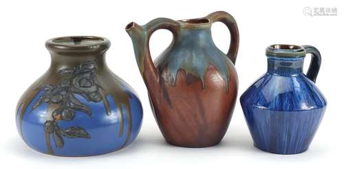 Two Bourne Denby jugs including a spouted example and an Art...