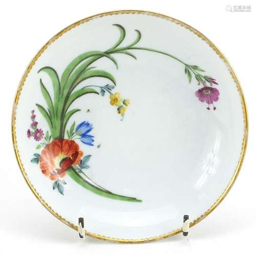 Meissen, 19th century German porcelain dish hand painted wit...