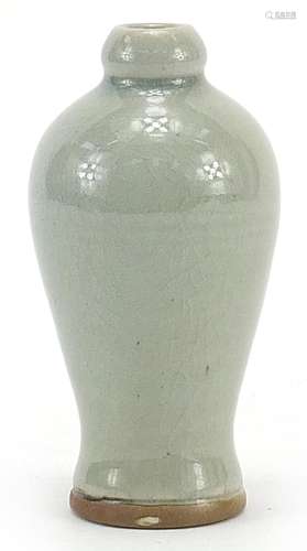 Chinese porcelain baluster shaped vase having a celadon glaz...