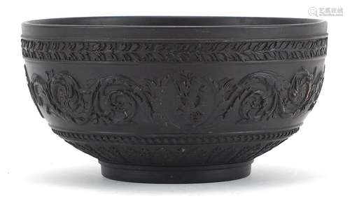 Wedgwood black basalt bowl decorated with maidens and foliag...