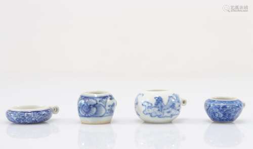 Lot de 4 petits bols porcelaine blanc bleuPoids: 94 gRégion:...