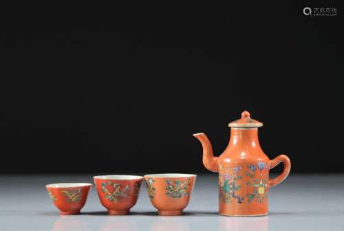Service à thé en porcelaine de chine décor floralPoids: 400 ...