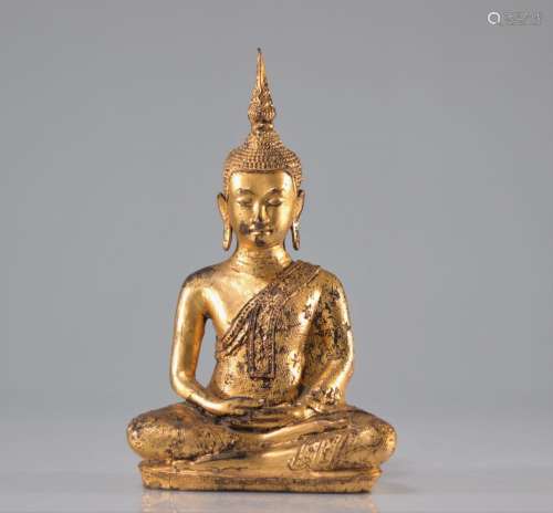 Bouddha en bronze doré Thaïlande XVIIIèmePoids: 2.05 kgRégio...