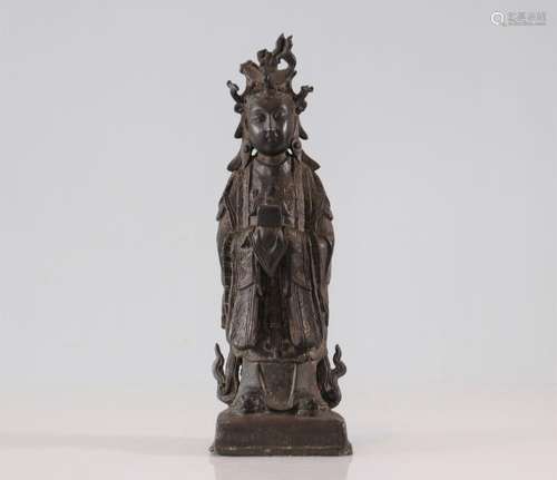 Statue de Guanyin en bronze d'époque MingPoids: 2.20 kgRégio...