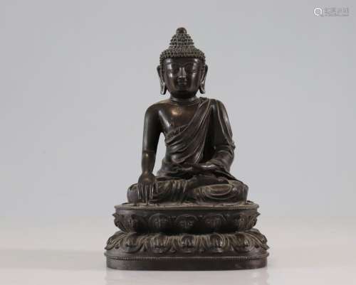 bouddha Amitayus assis en padmasana bronze d'époque MingPoid...