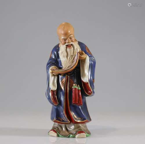 Statue de Chou lao en porcelaine en céramique glaçuréePoids:...