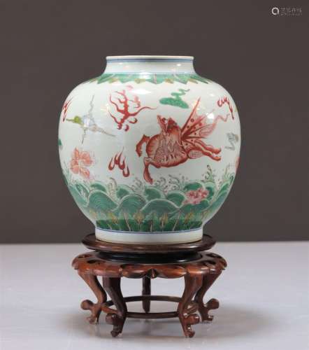 Vase boule en porcelaine de chine à décor dragons époque Qin...